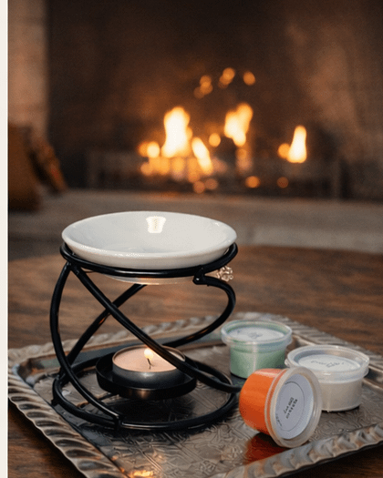 Zwarte spiraalhouder met 3 waxmelts