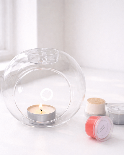 Glimmerglass met 3 waxmelts